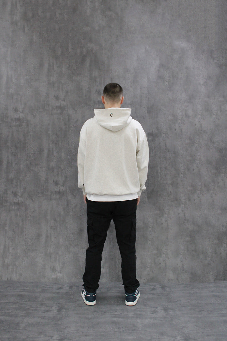 Tom Trims x Dlux White Marl Hoodie